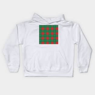 Christmas red and green plaid pattern Kids Hoodie